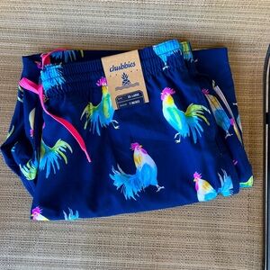 Chubbies 7” Lined Swim Trunks. Size XXL.  The Fowl Plays. NWT